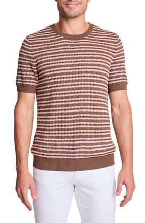 Paisley & Gray Stripe Short Sleeve Knit T-Shirt in Chocolate Mocha Blush at Nordstrom Rack, Size Xxx-Large