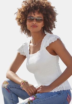 Joe Browns Eyelet Tank in White at Nordstrom, Size Medium