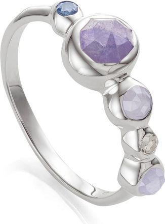 Monica Vinader Sterling Silver Siren Bezel Multi Gemstone Ring Mix