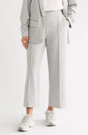 Nordstrom Rack Scuba Crop Wide Leg Pants in Grey Heather at Nordstrom Rack, Size X-Small