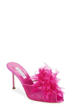 Aquazzura Pome Slide Sandal in Azalea Pink at Nordstrom, Size 10.5Us