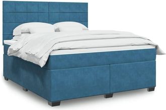 vidaXL Cama Box Spring Con Colch&oacute;n Terciopelo Azul 180x200 Cm Vidaxl