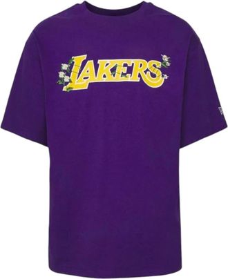 New Era NBA Bloemen Grafisch T-shirt Lakers - Heren - T-shirts - Paars - S - Katoen - Tops