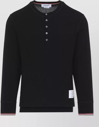 Thom Browne ribbed long-sleeve henley sweater