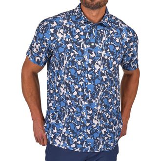 Black Clover Camo Mix Polo in Moody Blue at Nordstrom, Size Xx-Large
