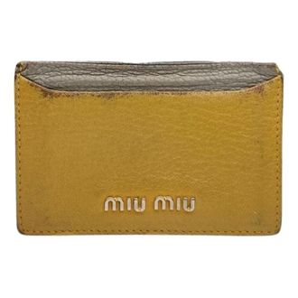 Miu Miu Pre-owned Leather Wallet - Dames - Vintage Accessoires - Geel - ONE Size - Leer - Vintage