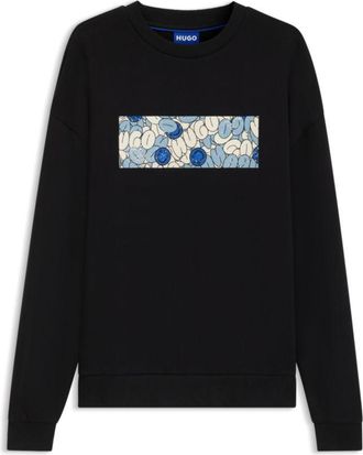 HUGO BOSS Cotton-terry sweatshirt with logo artwork print
