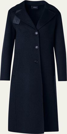 Akris Leather Collar Cashmere Coat