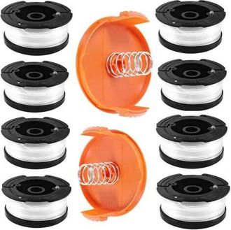 OEM Carrete De Hilo Para Desbrozadora De 8 Unidades Y 9,15 M - Nylon Poliamida De 1,65 Mm - Compatible Con Black & Decker A6481 A6485 Af-100