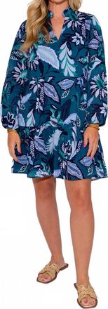 Jude Connally Womens Monaco Dress In Falling Floral Peacock