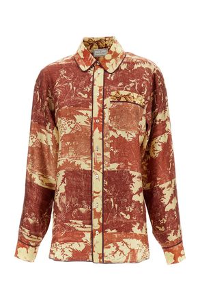Pierre-Louis Mascia Long-Sleeved Printed Silk Shirt With Classic Collar
