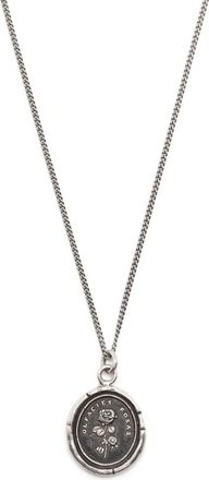 Pyrrha Sterling Silver Slow Down Talisman Necklace - Mens - Silver Plated