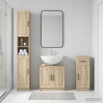 vidaXL Vidaxl Set Di Armadietti Da Bagno In 3 Pezzi Utrecht