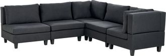 Beliani Modular Corner Sofa 5 Seater UNSTAD Fabric Black Left Hand