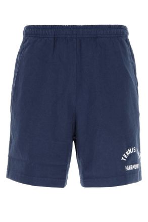 Harmony Harmony Navy Blue Cotton Bermuda Shorts