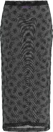 MACCAPANI embroidered semi-sheer overskirt - women - Elastane/Polyamide - M - Black