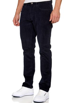 Indicode Cordhose INDICODE INWerner, Herren, Gr. 28, L&auml;nge 32, blau (schwarz navy), Web, Obermaterial: 98% Baumwolle, 2% Elasthan, unifarben, regular fit norma