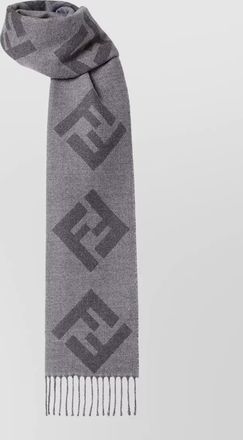 Fendi oblique ff rectangular scarf fringe detail