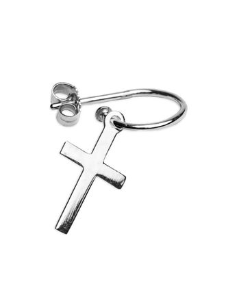 Saskia Diez Oorring met kruis - Zilver