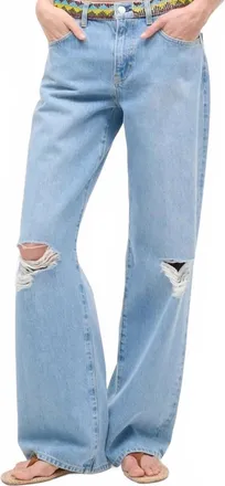 Staud Gus Relaxed Jeans In Surfer Beaded