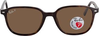 Ray-Ban Ray Ban Leonard Polarized Brown Square Unisex Sunglasses RB2193 902/57 53