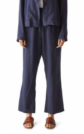 Michael Stars Nolan Linen Drawstring Pants In Nocturnal
