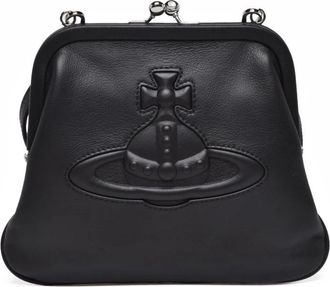Vivienne Westwood Tassen, Dames, Zwart, ONE Size, Leer, Tracolla Clutch