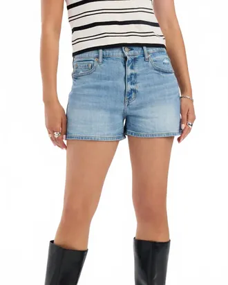 Daze Troublemaker High Rise Shorts In Marina Vintage