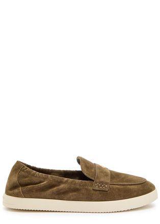 Tory Burch Ballet Sport Suede Loafers - Khaki - 10 (IT40.5 / UK7.5)