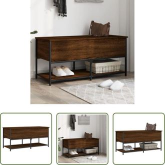 vidaXL Panca portaoggetti - Panca Portaoggetti Rovere Marrone 100x42,5x47 Legno Multistrato