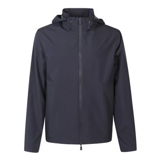 Herno Rain Jackets, male, Blue, Size: 3XL Zip-up Hooded Jacket