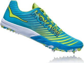 Hoka One One Womens Evo Xc Spike Shoes In Cyan