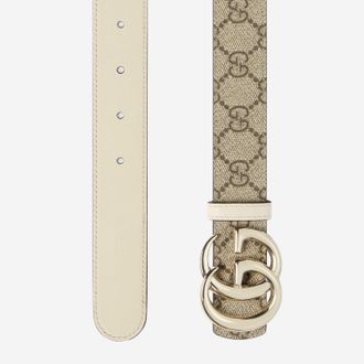 Gucci Womens Reversible Belt Multicolour Fabric