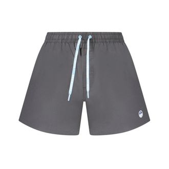 North Sails Badmode, Heren, Grijs, XL, Katoen, Zwarte katoenen zwembroek met oceaandetails