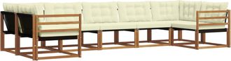 vidaXL Conjunto De Sof&aacute;s De Exterior 7 Uds. Natural Y Crema Vidaxl