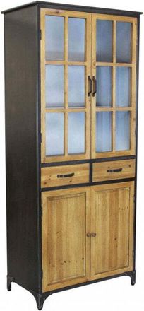 No Brand Mobile credenza in legno e acciaio con ante e ripiani per organizzazione 78,5x41,5xH175 cm