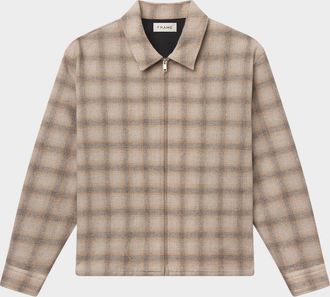 Frame Denim Men & apos;s Plaid Wool-Blend Zip-Front Overshirt