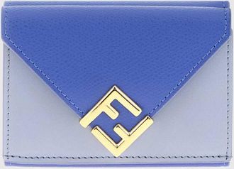 Fendi Portafoglio tri-fold FF Diamonds in pelle a grana con monogramma