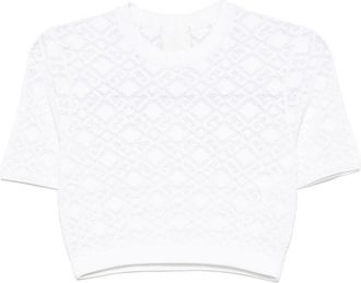 Givenchy Monogram 72-Jacquard Cropped T-Shirt