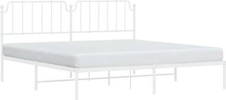 vidaXL Estructura Cama Sin Colch&oacute;n Con Cabecero Metal Blanco 193x203cm Vidaxl