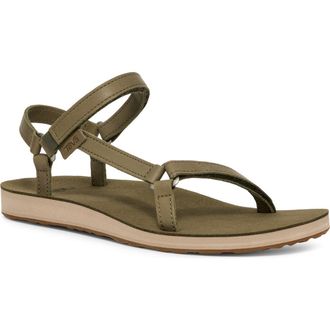 Teva Original Universal Slim Leather Sandal in Burnt Olive at Nordstrom Rack, Size 9