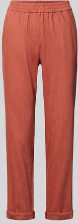Marc Cain Hose aus Leinen-Mix mit elastischem Bund in Rostrot, Gr&ouml;&szlig;e 34