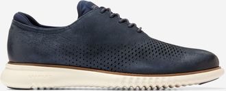 Cole Haan Mens 2.ZER&Oslash;GRAND Laser Wingtip Oxford Shoes - Blue Size 10.5