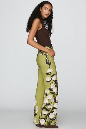 Anthropologie Maeve Colette High-Rise Wide-Leg Full-Length Pants in Magic Fabric
