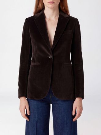 Circolo 1901 Single-Breasted Velvet Blazer with Slit Pockets