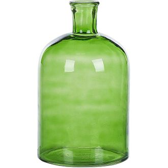 Beliani Jarr&oacute;n De Vidrio Verde 31 Cm Hecho A Mano Accesorio Decorativo Mesa Moderno Interior Pulao