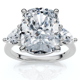 Pompeii3 Certified 5 3/4Ct Aria Cushion Diamond Engagement Ring 14k Gold or Pt Lab Grown