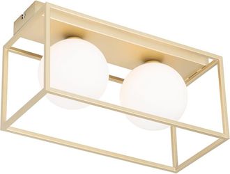 QAZQA Plafón acero oro/latón