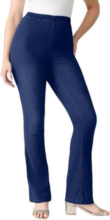Roaman's Plus Size Comfort Stretch Bootcut Jean in Dark Wash Sanded at Nordstrom, Size 16