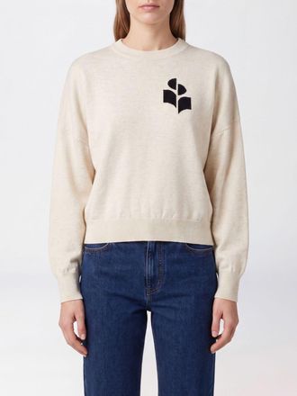 Isabel Marant Maglia girocollo in cotone e lana con logo a contrasto